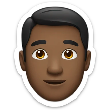 Man face, long black bear, short hair sticker