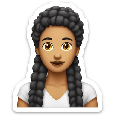 Chica con rulos castaños sticker