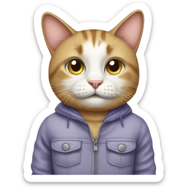 Cat wearing clothes sticker
