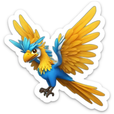 Fenix azul feliz sticker
