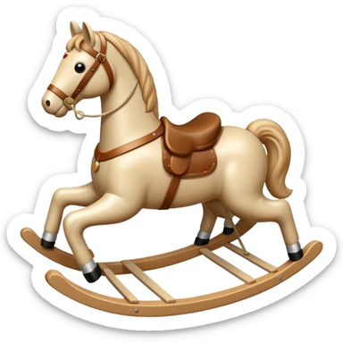 beige plus Rocking Horse sticker