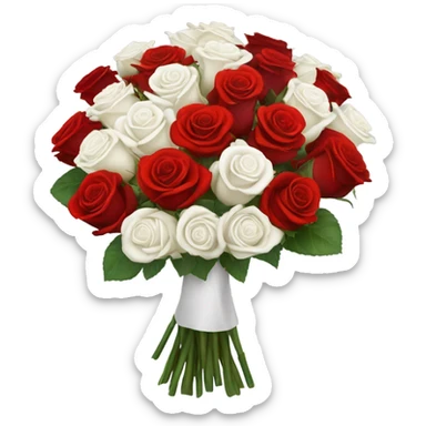 white and red roses sticker