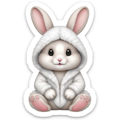 sitting rabbit in costume sticker