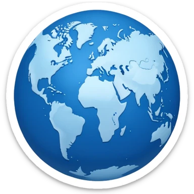 Minimalistic blue globe  sticker