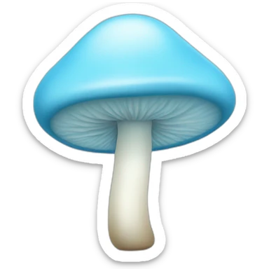 baby blue coloured mushroom sticker