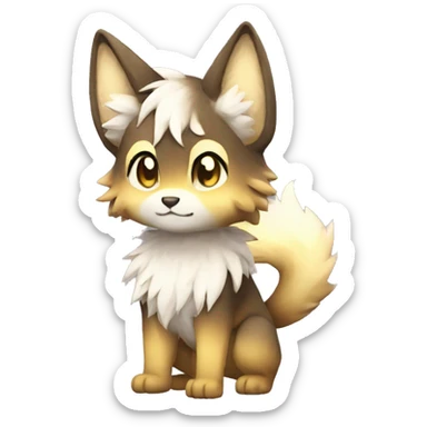 shiny, gradient, Kemono-style, Chibi, Anthro-Fur-Sona-Fakémon, Full Body sticker