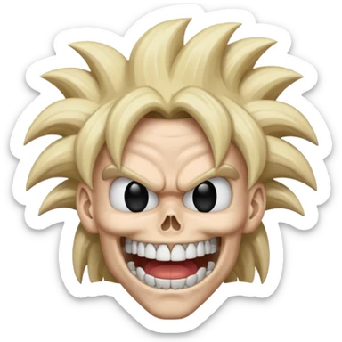   Mind blown skull face for goku hair          sticker
