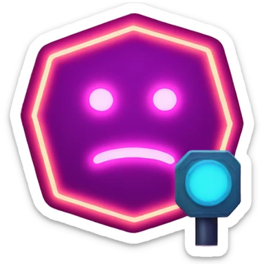 stop sign glowing neon sticker