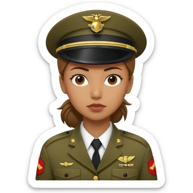 Female US Marine soldier sticker