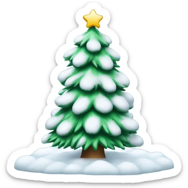 cute christmas tree covered in snow sticker