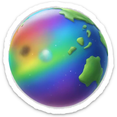 rainbow planet sticker