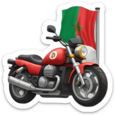 quelqu'un sur une moto avec le drapeau du Maroc derrière sticker