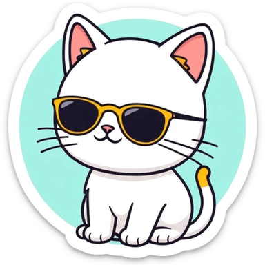 Cat with sunglasses sticker