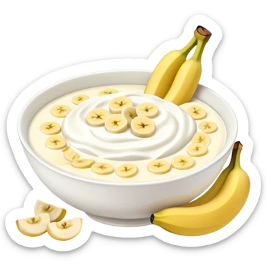 tasty yogurt with bananas clean girl’s breakfast  sticker
