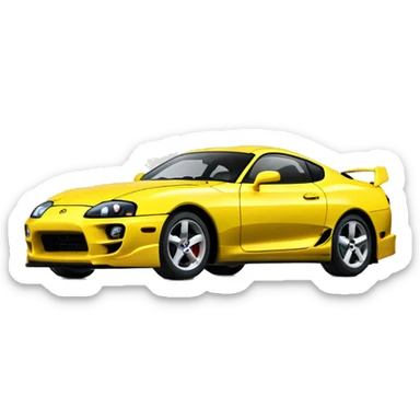 Yellow toyota supra 2024 front view sticker