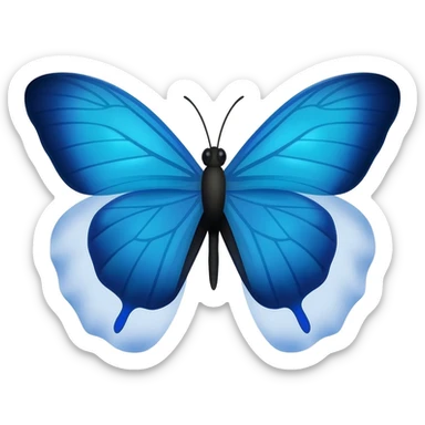 Butterfly emoji with blue colour sticker