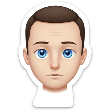 Brunette boy with receding hairline blue eyes and nose piercing  sticker