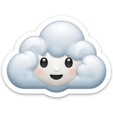 Cloud hugging itself sticker