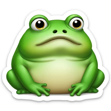 Fat frog with hand crying sticker