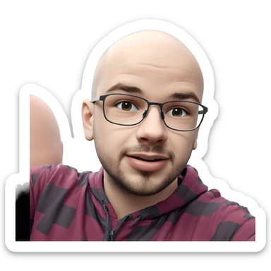 bald guy with glasses sticker