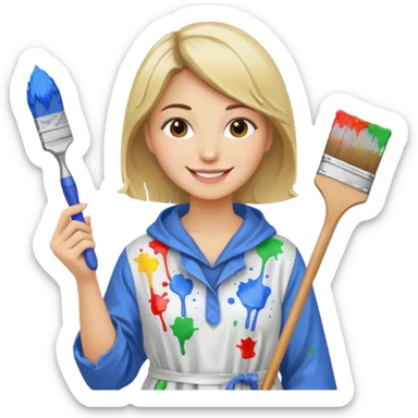 woman painter sticker