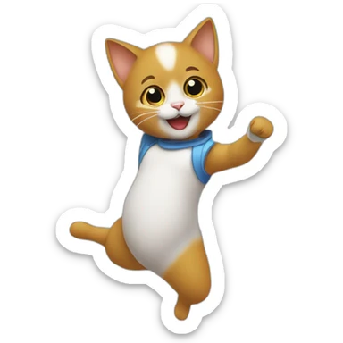 UN CHAT QUI n saute le monde sur un bebe qui danse et puis le logoyoutube tombe sur un bebe sticker