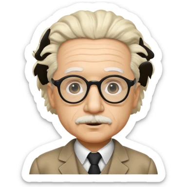 Einstein with black glasses sticker