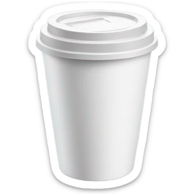 Coffee white cup take away sticker