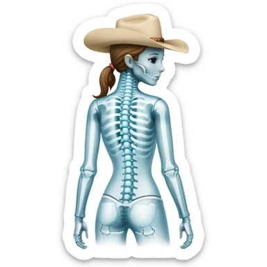 An x-ray of a cowgirls spine sticker