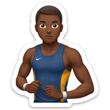 Track n field male athlete sticker
