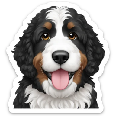 black white f1b bernedoodle slim sticker