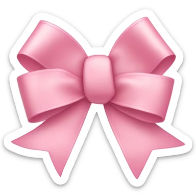 light pink ribbon bow sticker