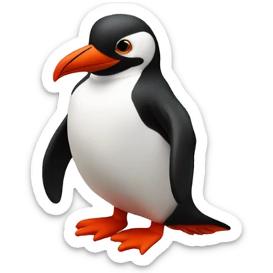 bright red instead of black pinguin sticker