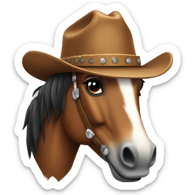 horse with cowboy hat sticker