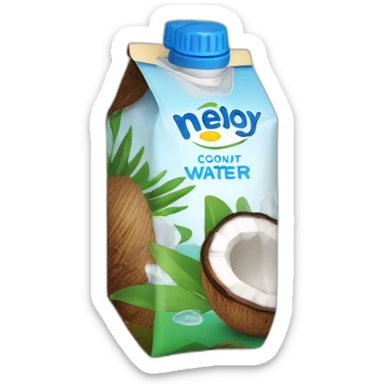 coconut water in a tetrapack sticker