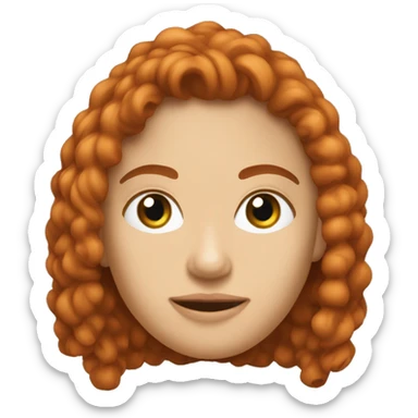 Ruiva, branca, olhando para um celular sticker