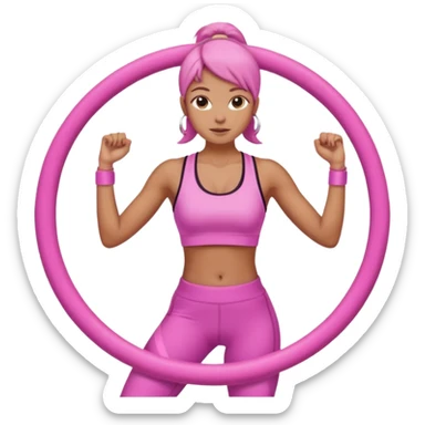 infinity hoop workout pink sticker