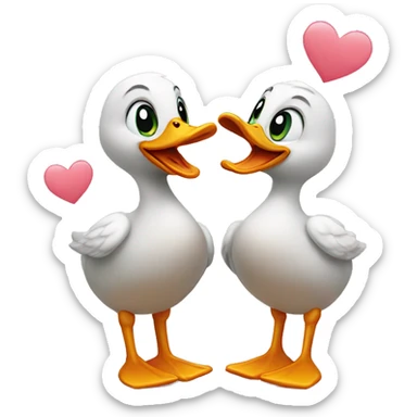 Ducks in love sticker