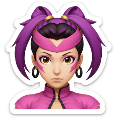 Juri from Street Fighter 6, close-up face sticker