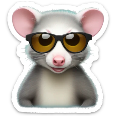 opossum with sunglasses sticker