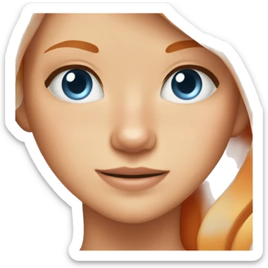 Orange cat and blonde girl eyes skyblue sticker