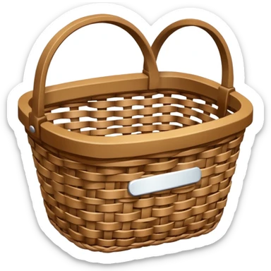 patterned empty wicker basket sticker