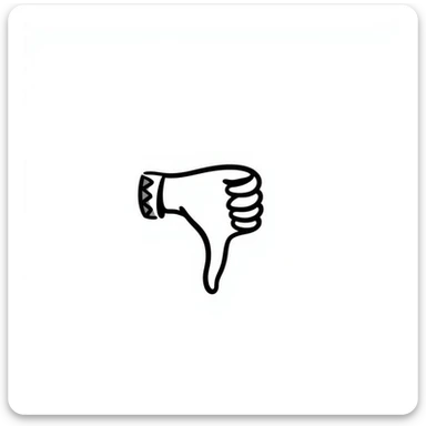 thumb down hand drawn doodle style sticker