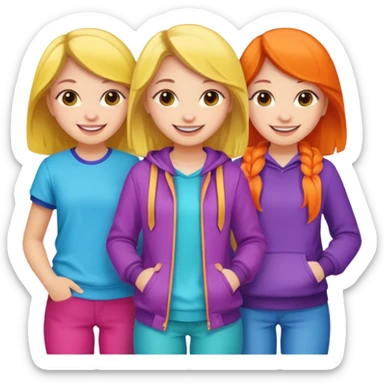 group of cute teenage girls sticker