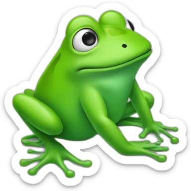 farting frog with green gas behind sticker