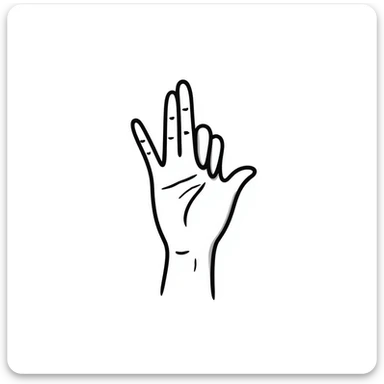 stylized symmetrical hand in doodle style, square format, suitable as emoji for music marketing course cover sticker