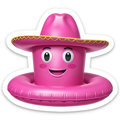 jeff koons pink spam sombrero inflatable sculpture  sticker