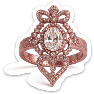 pink kpop idol stage ring, sparkly and fashionable sticker
