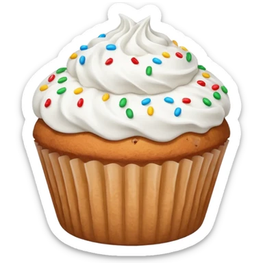 white coloured muffin with white topping sticker