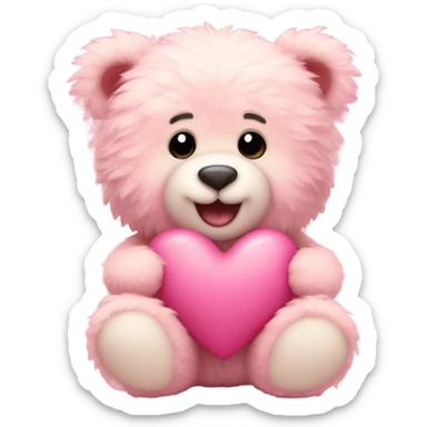 Pink hearts and teddy bear sticker